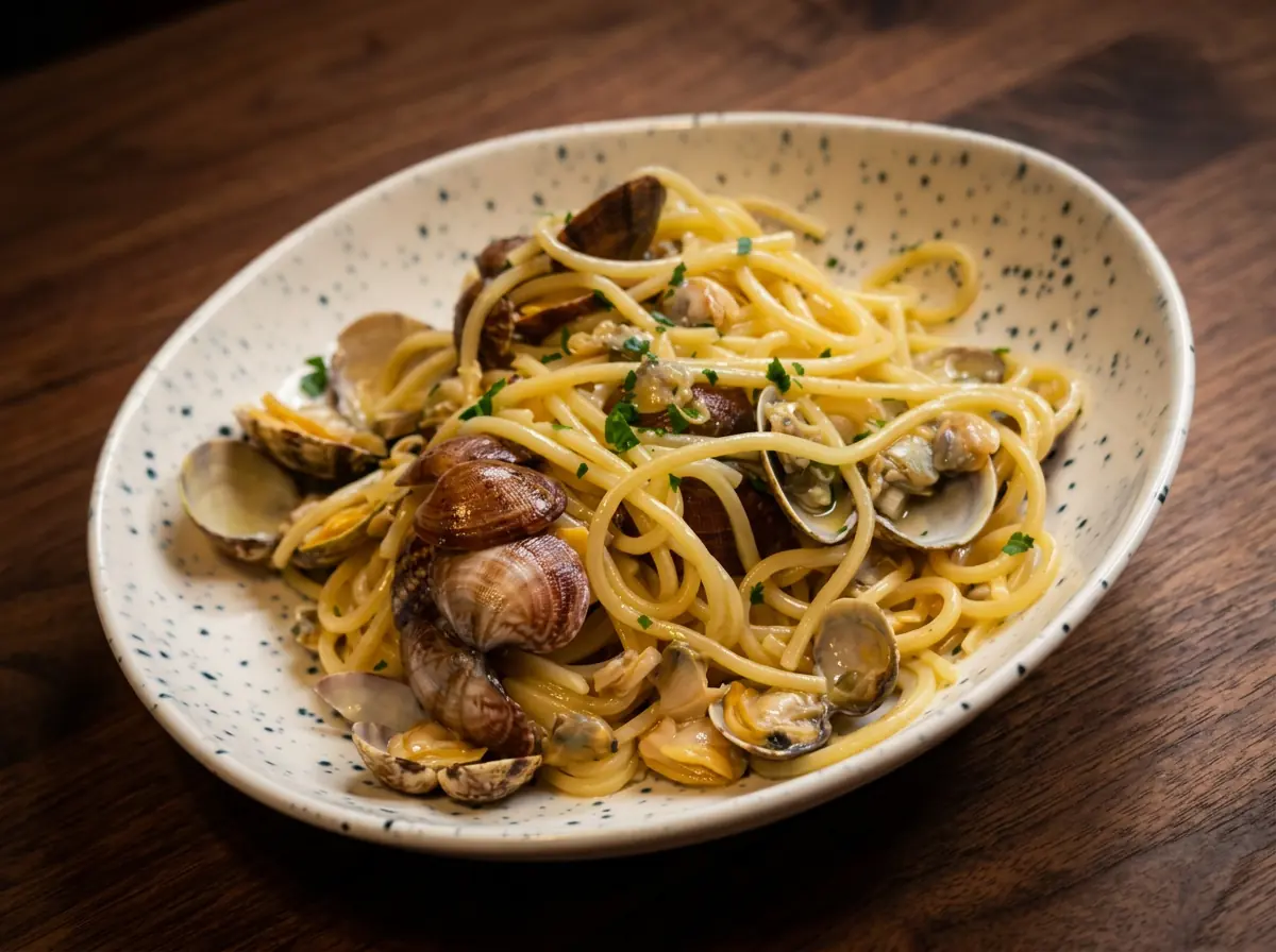 Spaghetti alle vongole del RistòItalia con vongole veraci, prezzemolo e olio extravergine